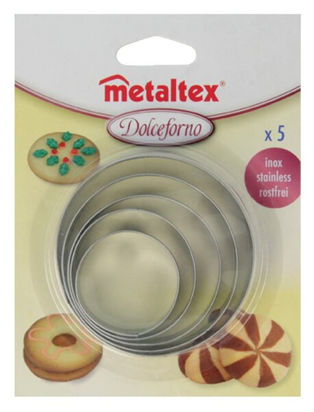 Sada 5 vykrajovátek ve tvaru kruhu Metaltex Cookie Cutters