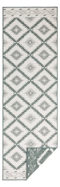 Zeleno-krémový venkovní koberec NORTHRUGS Malibu, 250 x 80 cm