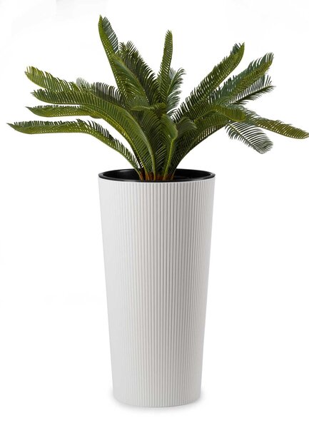 PLASTOVÝ KVĚTINÁČ URBANIKA ECO SADA 2KS 57X30 CM+46,6X25,5 CM BÍLÁ