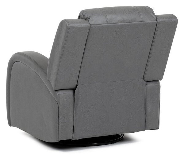 Relaxační polohovací křeslo KERON — otáčení, pohupování, látka, šedá