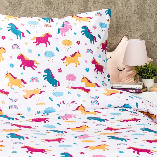 4Home Dětské bavlněné povlečení Unicorn , 140 x 200 cm, 70 x 90 cm
