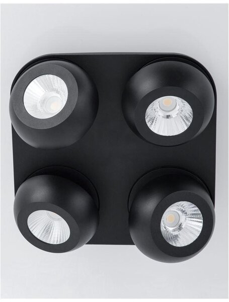 Nova Luce Bodové svítidlo GON, LED 4x5W 3000K Barva: Černá