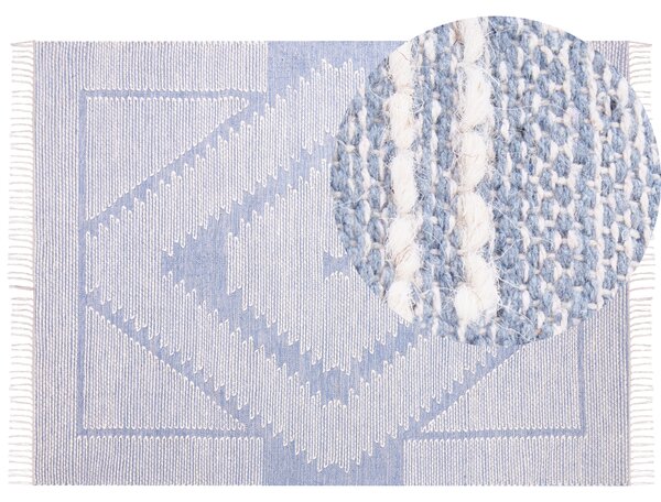 Bavlněný koberec 160 x 230 cm modrý/bílý ANSAR