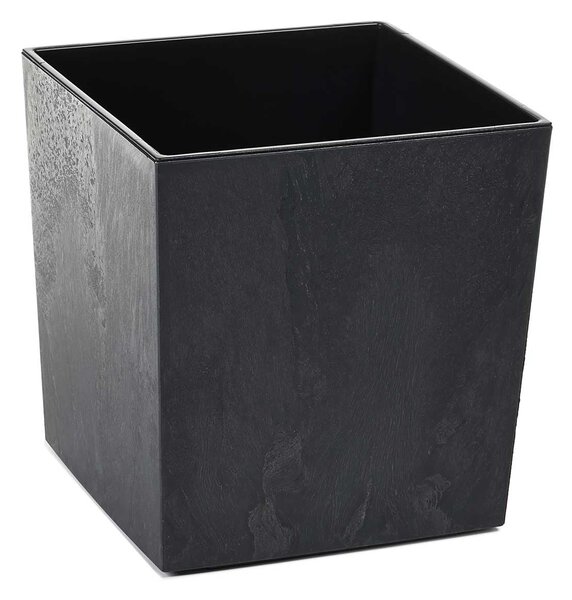 PLASTOVÝ KVĚTINÁČ FLORE 19X19 CM IMITACE BETONU ČERNÁ
