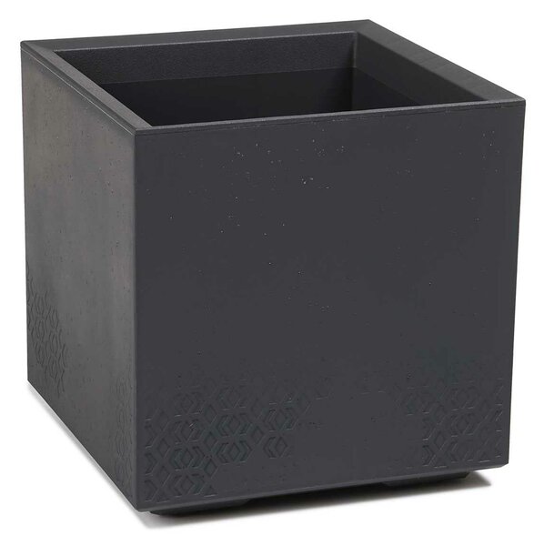 PLASTOVÝ KVĚTINÁČ NA KOLEČKÁCH BETONIQUE ECO 40X40 CM IMITACE BETONU ANTRACITOVÁ