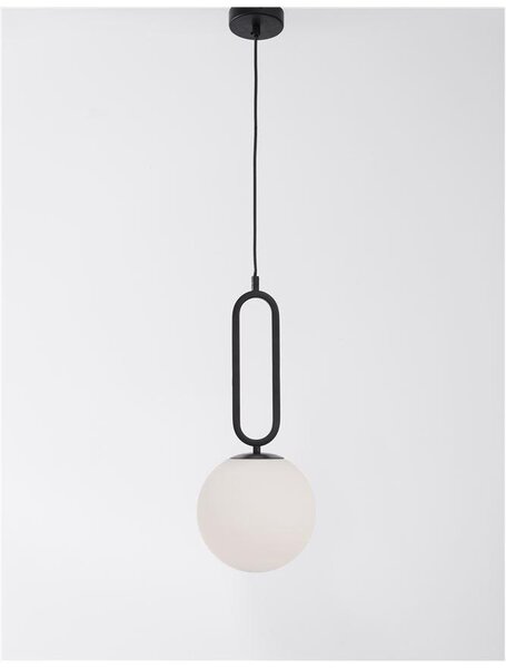 Nova Luce Závěsné svítidlo GRUS, ø 20cm, E27 1x12W Barva: Černá