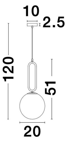 Nova Luce Závěsné svítidlo GRUS, ø 20cm, E27 1x12W Barva: Černá