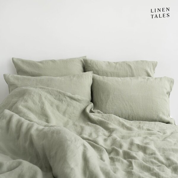 Světle zelené lněné povlečení na jednolůžko 140x200 cm – Linen Tales