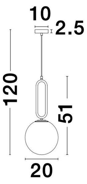 Nova Luce Závěsné svítidlo GRUS, ø 20cm, E27 1x12W Barva: Černá