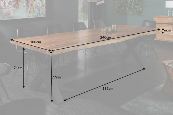 Jídelní stůl MAMMUT 60mm HONEY 240 CM masiv akácie Nábytek | Jídelní prostory | Jídelní stoly | 180 cm a více