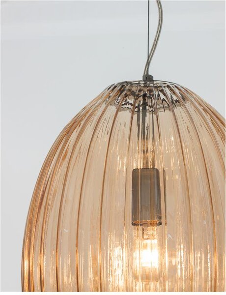 Nova Luce Závěsné svítidlo HECTOR, E27 1x12W Barva: Champagne sklo