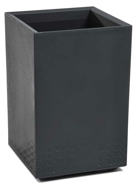 PLASTOVÝ KVĚTINÁČ NA KOLEČKÁCH BETONIQUE ECO 60X40X40 CM IMITACE BETONU ANTRACITOVÁ