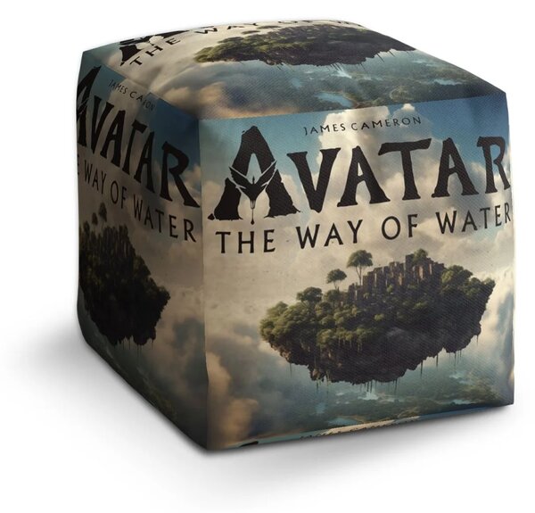 Sablio Taburet Cube Avatar The Way of Water Létající město - 40x40x40 cm