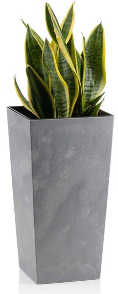 PLASTOVÝ KVĚTINÁČ PORTO SADA 3KS 67,7X35 CM+46,5X25 CM+57X30 CM IMITACE BETONU ŠEDÁ
