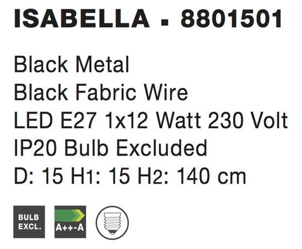 Nova Luce Závěsné svítidlo ISABELLA, 15cm, E27 1x12W Barva: Mosaz