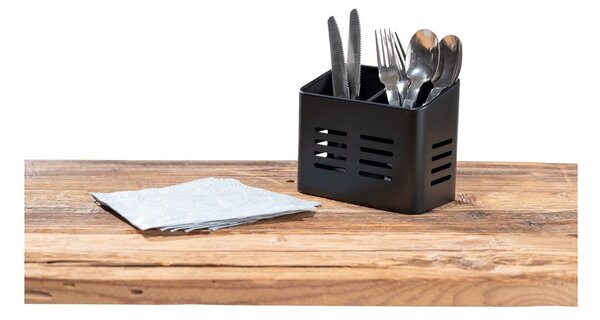 Černý stojan na příbory Wenko Black Outdoor Kitchen Baco