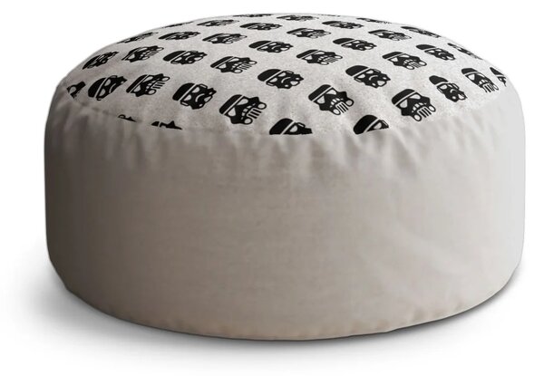 Sablio Taburet Circle Star Wars Stormtrooper Pattern šikmý: 38x48 cm