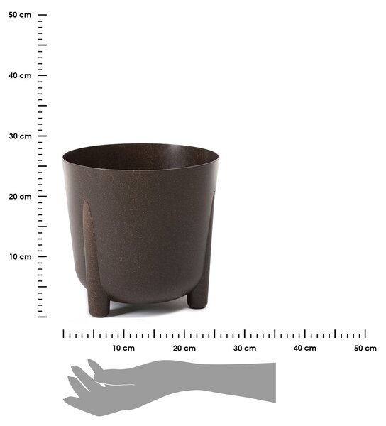 PLASTOVÝ KVĚTINÁČ MOSS ECO 25X26 CM TMAVĚHNĚDÁ