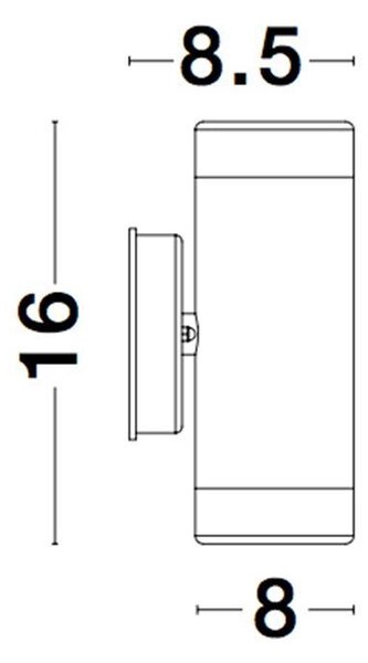 Nova Luce Venkovní nástěnné svítidlo LIMBIO, GU10 2x7W IP44 Barva: Černá