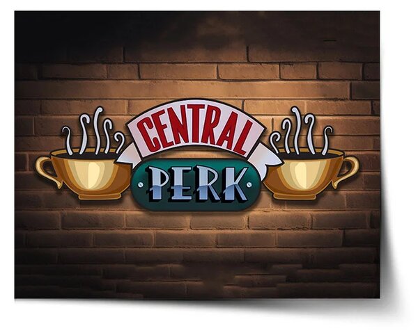 Sablio Plakát Seriál přátelé CENTRAL PERK Cihly - 60x40 cm