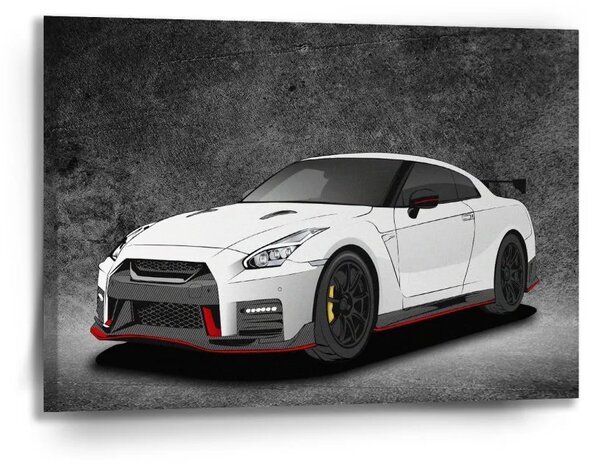 Sablio Obraz Nissan GTR 35 Šedý - 90x60 cm