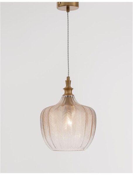 Nova Luce Závěsné svítidlo LONI, 24cm, E27 1x12W Barva: Modré sklo