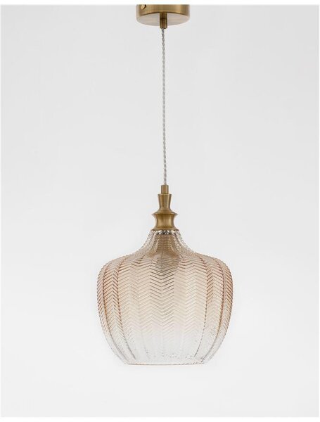 Nova Luce Závěsné svítidlo LONI, 24cm, E27 1x12W Barva: Modré sklo