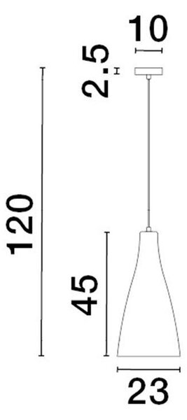 Nova Luce Závěsné svítidlo LIVTA, 23cm, E27 1x12W Barva: Chrom