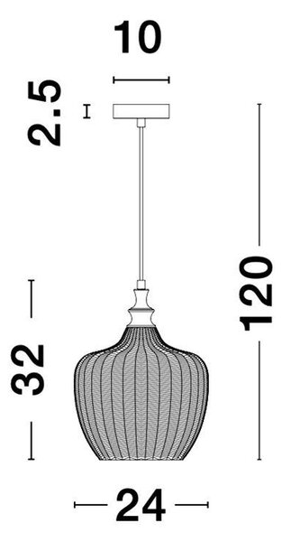 Nova Luce Závěsné svítidlo LONI, 24cm, E27 1x12W Barva: Modré sklo