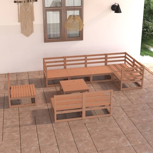 9dílná zahradní sedací souprava medově hnědá masivní borovice