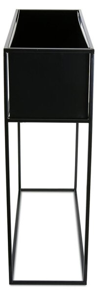 KOVOVÝ KVĚTINÁČ SE STOJÁNEM RECT 70X24X64 CM ČERNÁ