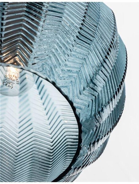 Nova Luce Závěsné svítidlo LONI, 24cm, E27 1x12W Barva: Modré sklo