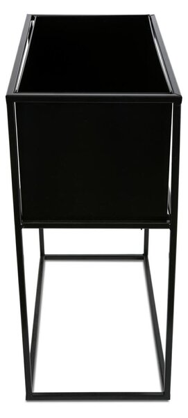 KOVOVÝ KVĚTINÁČ SE STOJÁNEM RECT 50X24X44 CM ČERNÁ