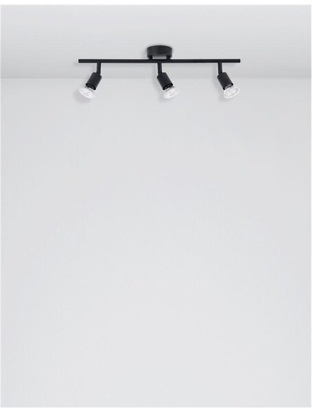 Nova Luce Bodové svítidlo LUP, GU10 3x5W Barva: Černá