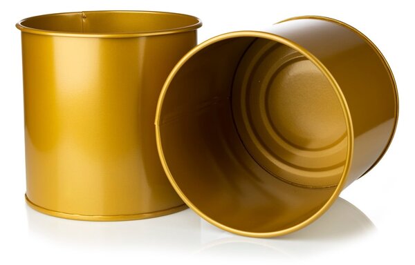 KOVOVÝ KVĚTINÁČ SE STOJÁNEM GOLDEN 55X21 CM ZLATÁ