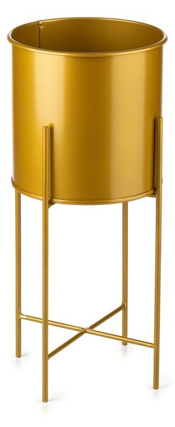 KOVOVÝ KVĚTINÁČ SE STOJÁNEM GOLDEN 55X21 CM ZLATÁ