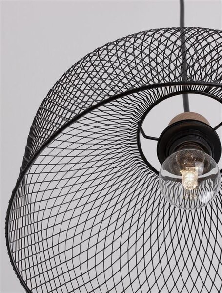 Nova Luce Závěsné svítidlo LYRON, E27 1x12W Barva: Černá