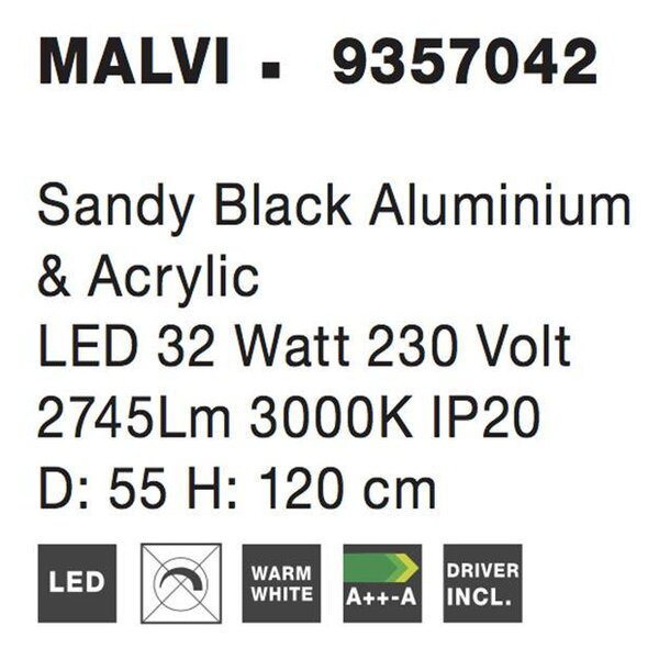 Nova Luce Závěsné svítidlo MALVI, LED 32W, 3000K Barva: Bílá