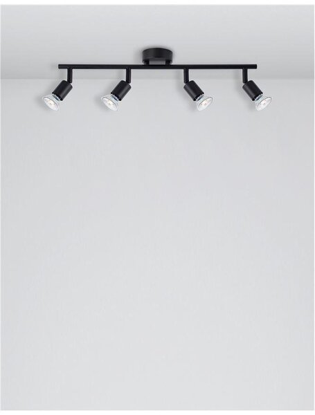 Nova Luce Bodové svítidlo LUP, GU10 4x5W Barva: Černá