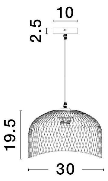 Nova Luce Závěsné svítidlo LYRON, E27 1x12W Barva: Černá