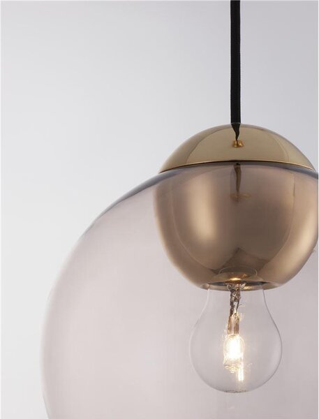 Nova Luce Závěsné svítidlo MIDORI, 24cm, E27 1x12W Barva: Modré sklo