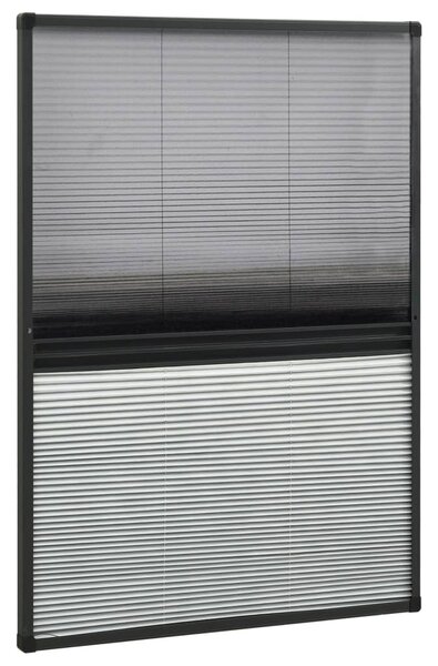 Plisovaná okenní síť proti hmyzu se zástěnou hliník 80 x 120 cm