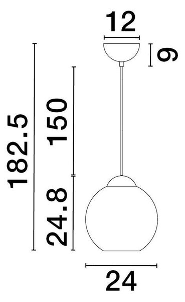 Nova Luce Závěsné svítidlo MIDORI, 24cm, E27 1x12W Barva: Modré sklo