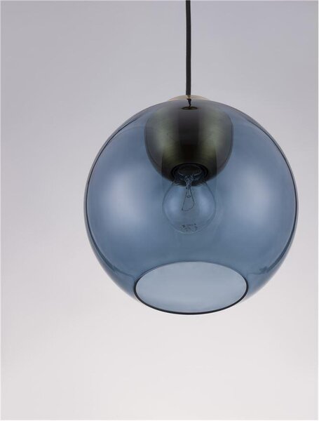 Nova Luce Závěsné svítidlo MIDORI, 24cm, E27 1x12W Barva: Modré sklo