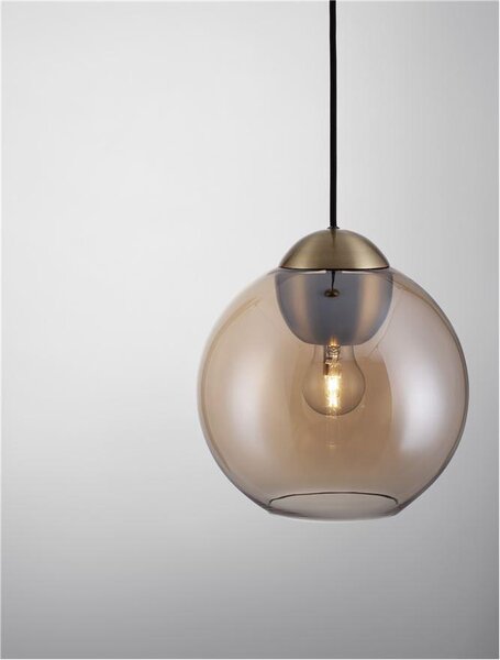 Nova Luce Závěsné svítidlo MIDORI, 24cm, E27 1x12W Barva: Modré sklo