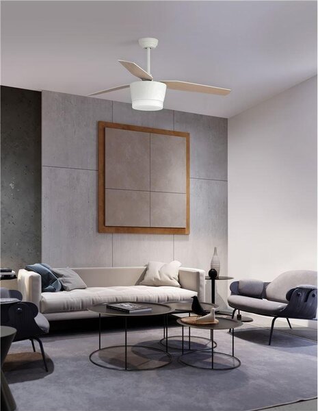 Nova Luce Stropní ventilátor se světlem MONSOON tělo z oceli, 3ABS dřevěné listy LED 18W 3000K Barva: Černá