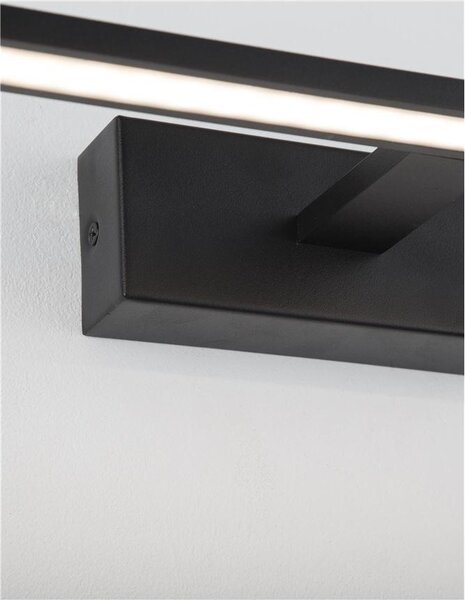 Nova Luce Nástěnné svítidlo nad zrcadlo MONDRIAN, 41,5cm, LED 12W 3000K IP44 Barva: Černá