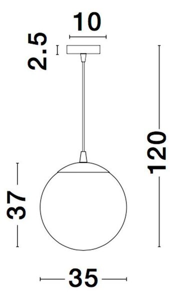 Nova Luce Závěsné svítidlo NAZIO, 35cm, E27 1x12W Barva: Zlatá