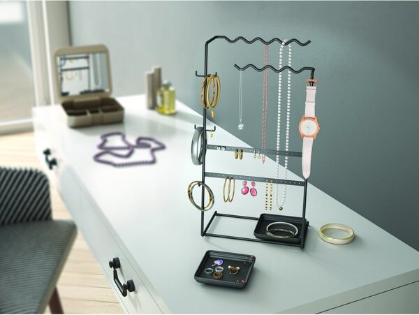 Černý organizér na šperky Metaltex My Jewels