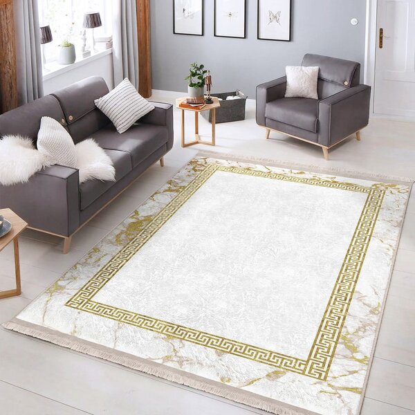 Koberec v bílo-zlaté barvě 80x150 cm – Mila Home